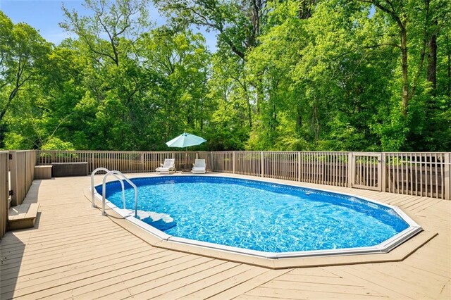 1928 Main St NW, Atlanta, GA 30318 - view of swimming pool with a wooden deck