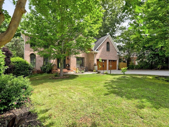 5105 Tynewick Trce NE, Roswell, GA 30075 - view of front facade featuring brick siding, a front lawn, and concrete driveway