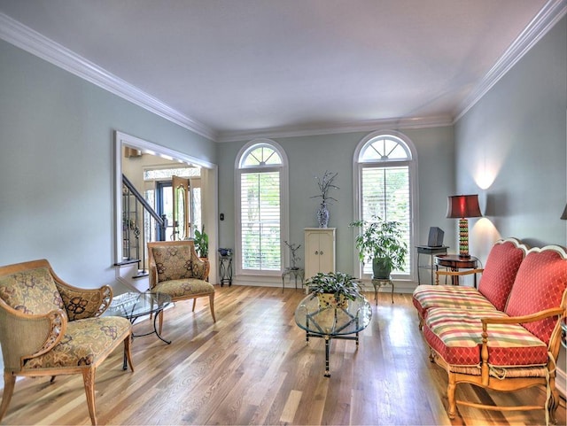 5105 Tynewick Trce NE, Roswell, GA 30075 - living room featuring wood finished floors and crown molding