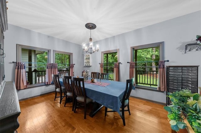 1731 Apple Pie Ridge Rd, Alto, GA 30510 - dining room featuring a chandelier, wood finished floors, plenty of natural light, and baseboards