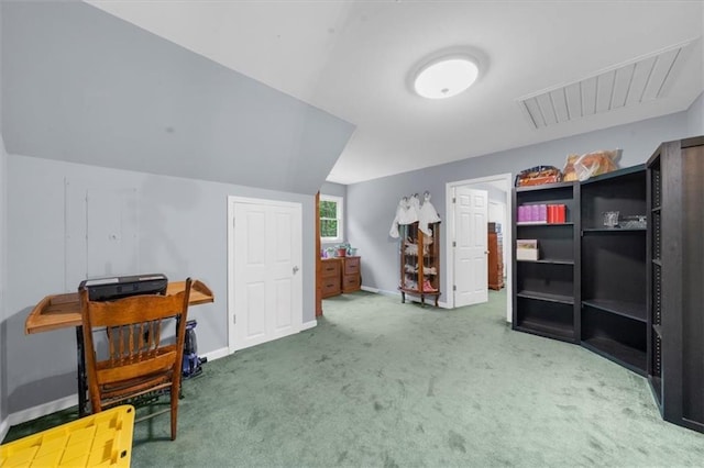 1731 Apple Pie Ridge Rd, Alto, GA 30510 - office area featuring carpet flooring, baseboards, and lofted ceiling