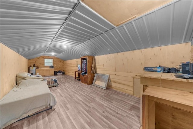 1731 Apple Pie Ridge Rd, Alto, GA 30510 - bedroom with wood walls, lofted ceiling, and wood finished floors