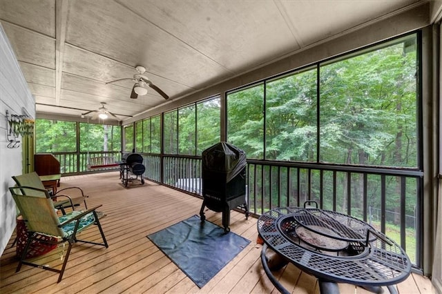 1731 Apple Pie Ridge Rd, Alto, GA 30510 - sunroom featuring ceiling fan and outdoor dining space