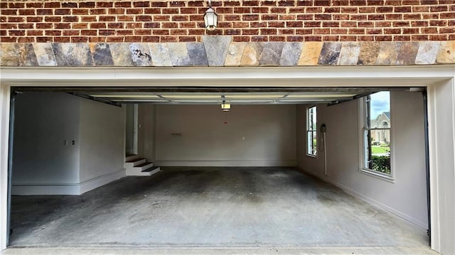 garage with baseboards