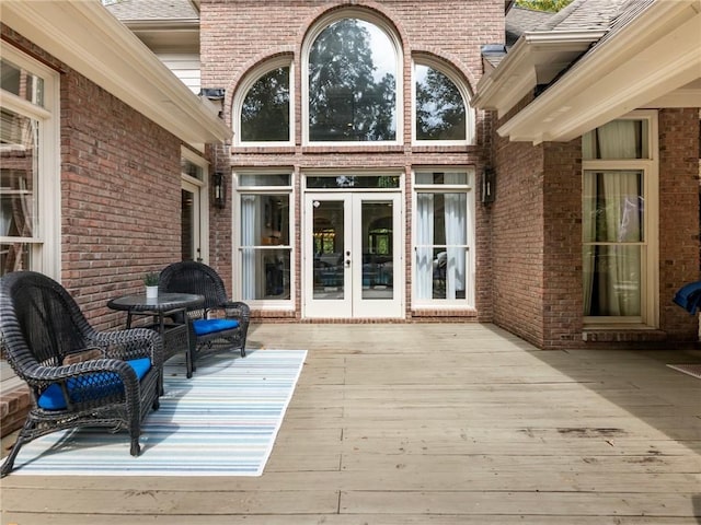 deck featuring french doors