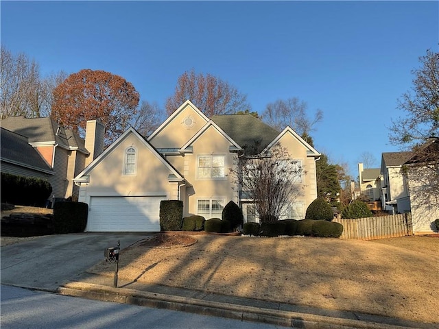 view of front property featuring a garage