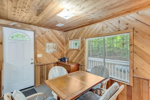 4937 Goddards Ford Rd, Gainesville, GA 30504 - dining space with wood ceiling and wooden walls