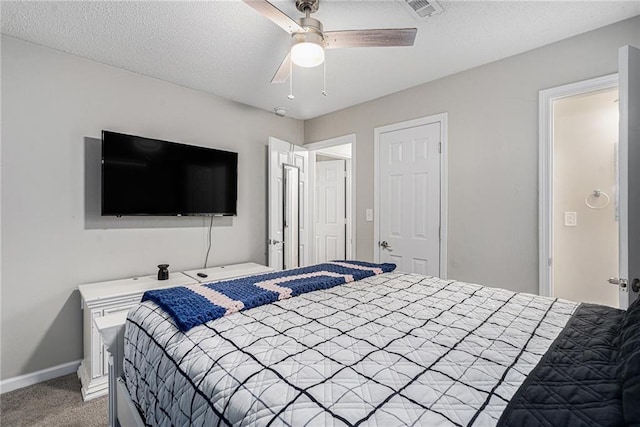 200 Robin Hood Ln, Hampton, GA 30228 - bedroom featuring carpet flooring, ceiling fan, and a textured ceiling