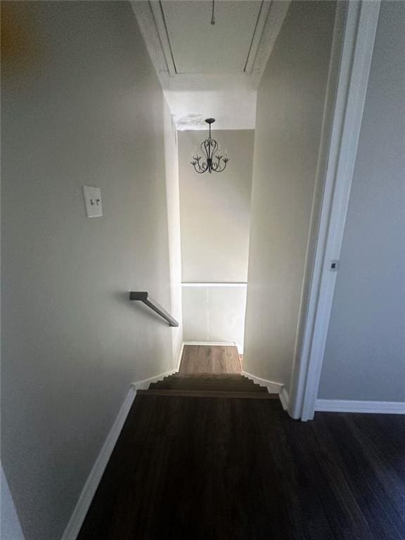 4701 Flat Shoals Rd, Union City, GA 30291 - staircase featuring attic access and wood finished floors