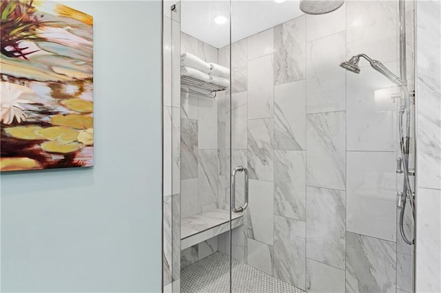 full bathroom with a shower stall