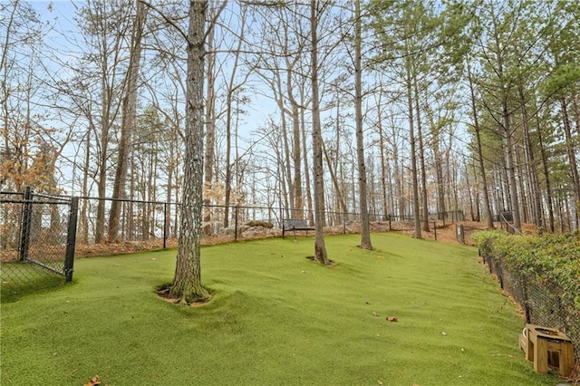 view of yard with fence