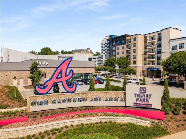 view of community sign