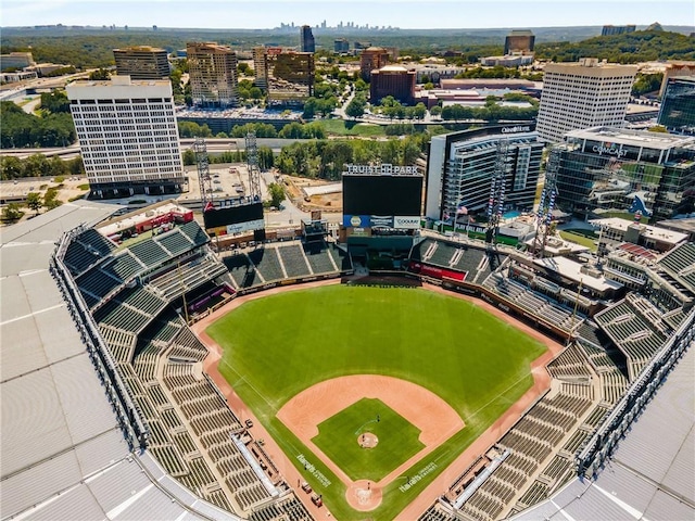 aerial view with a view of city