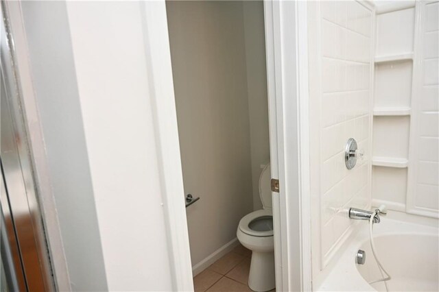 full bathroom featuring vanity, shower / washtub combination, and toilet