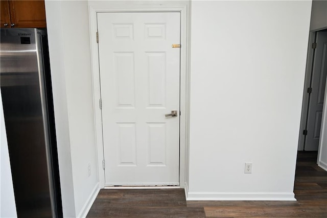 hall featuring dark hardwood / wood-style flooring