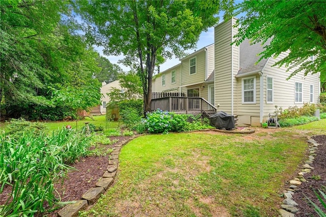 3040 Majestic Park Ct, Duluth, GA 30096 - view of grassy yard featuring a wooden deck