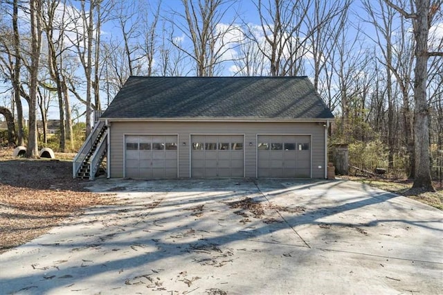 view of garage