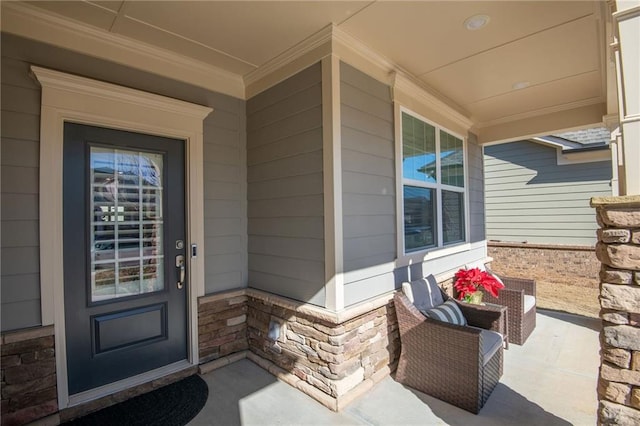 entrance to property with a porch