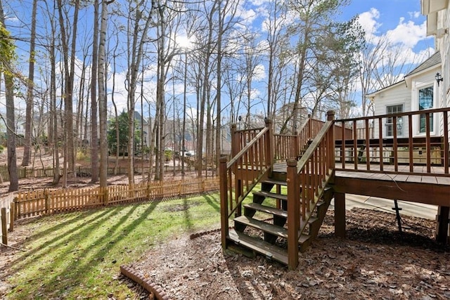 view of yard featuring a deck