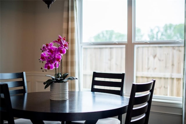 view of dining area