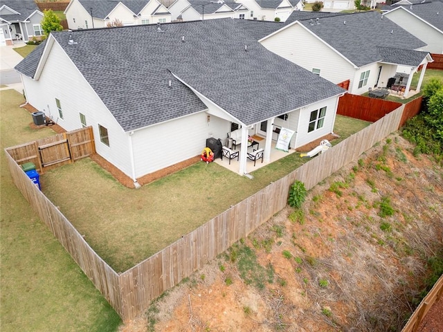 aerial view of residential area