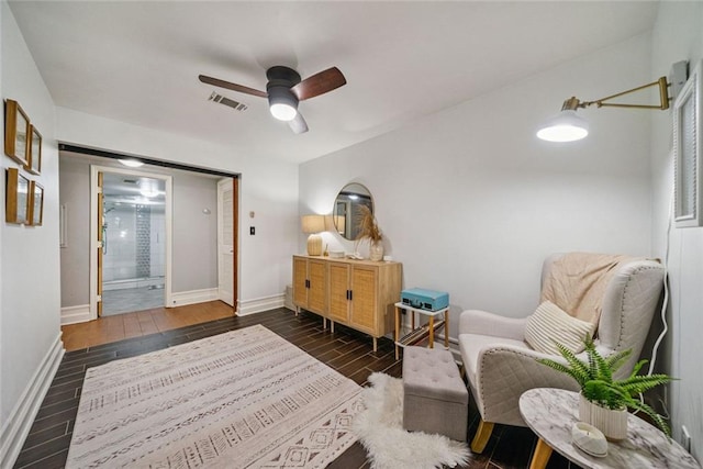 3048 Briarcliff Rd NE Unit 9, Atlanta, GA 30329 - sitting room featuring wood finished floors and a ceiling fan