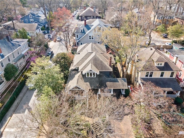 aerial view with a residential view