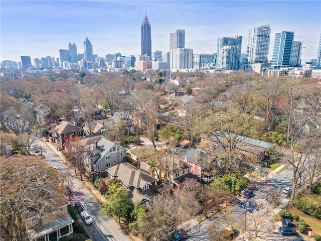 aerial view with a view of city