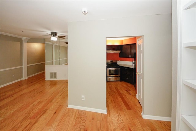 485 Sherman Way, Decatur, GA 30033 - unfurnished room with ceiling fan, light wood-type flooring, a smoke detector, and baseboards