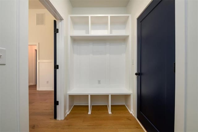 mudroom featuring light hardwood / wood-style flooring