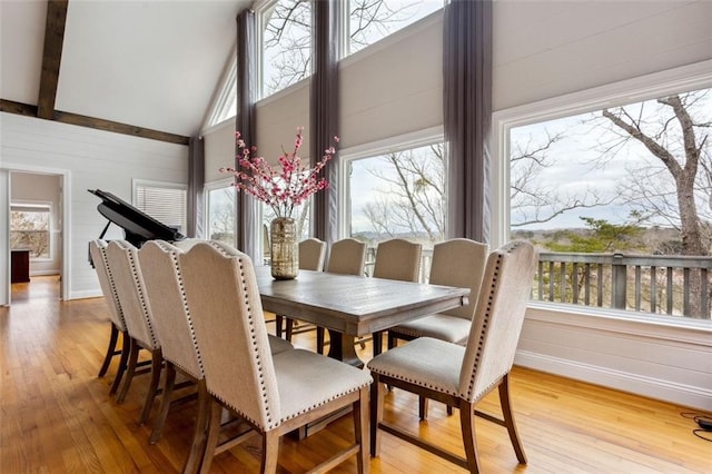 2600 Ramsey Rd, Gainesville, GA 30501 - dining area featuring light hardwood / wood-style flooring and high vaulted ceiling