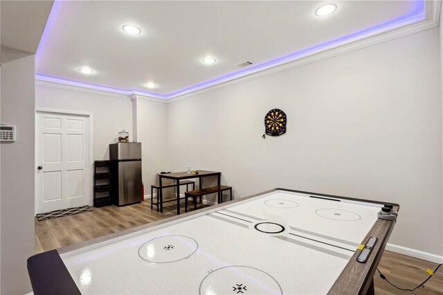 2600 Ramsey Rd, Gainesville, GA 30501 - playroom featuring crown molding and hardwood / wood-style flooring