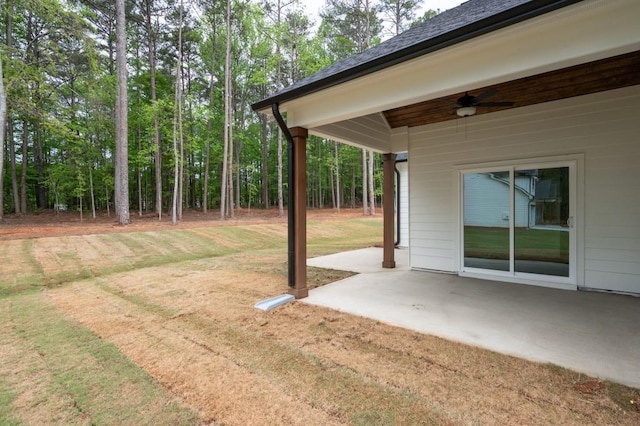 150 Doris Path, Dallas, GA 30157 - view of grassy yard with a ceiling fan and a patio