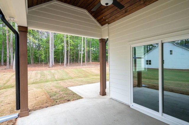 150 Doris Path, Dallas, GA 30157 - view of patio featuring a ceiling fan