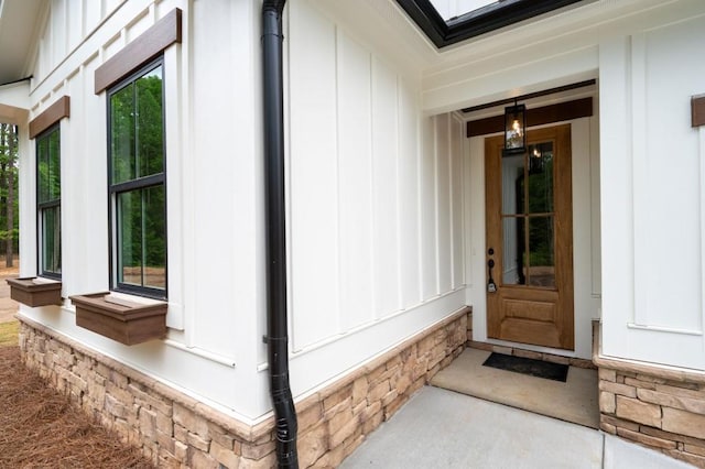 150 Doris Path, Dallas, GA 30157 - view of exterior entry featuring board and batten siding