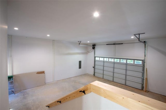 garage with recessed lighting