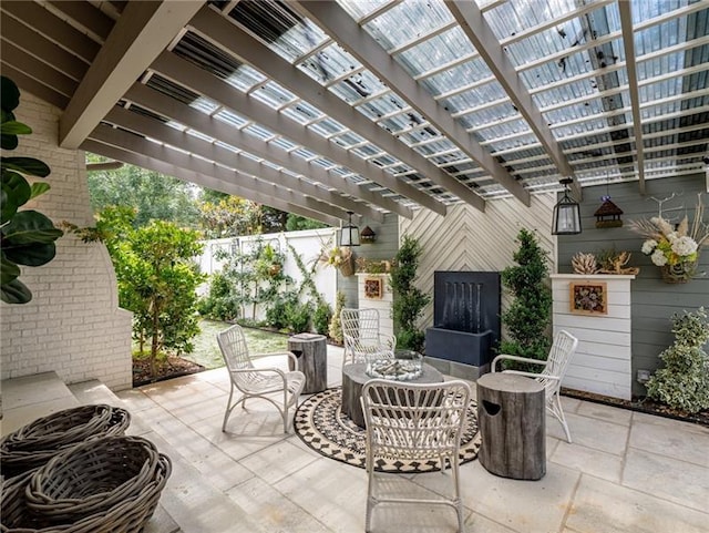 view of patio / terrace with a pergola