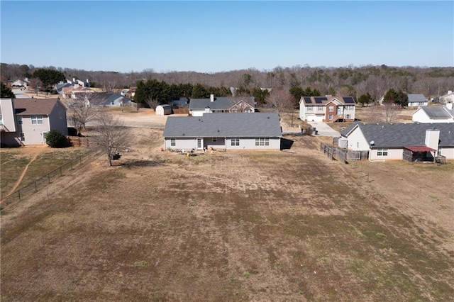 drone / aerial view featuring a residential view