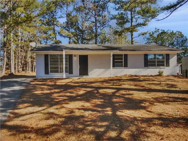 view of single story home