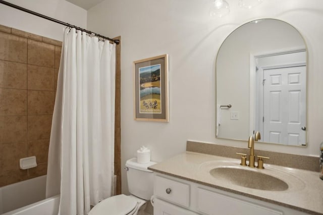 346 Ardmore Ct, Atlanta, GA 30309 - bathroom featuring shower / bath combination with curtain, toilet, and vanity