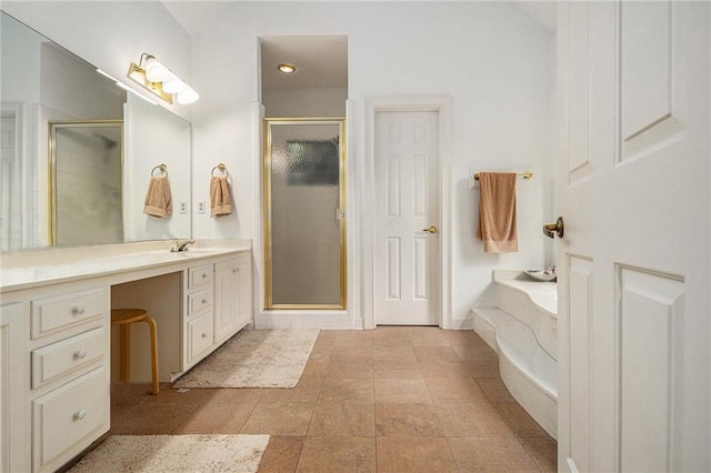 80 Stratford Pl NE, Atlanta, GA 30342 - bathroom featuring a shower stall, vanity, and a garden tub