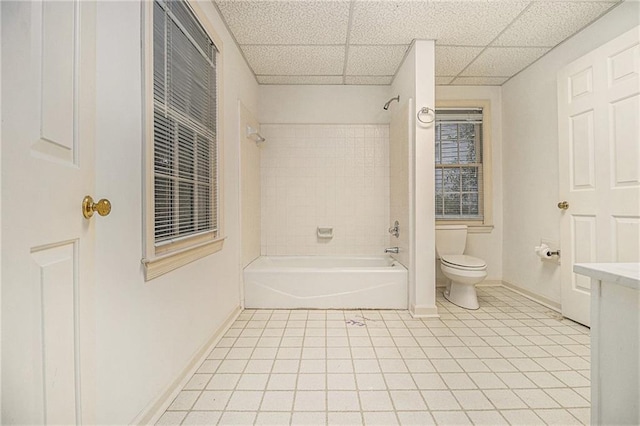 80 Stratford Pl NE, Atlanta, GA 30342 - full bathroom featuring shower / bathtub combination, tile patterned floors, a paneled ceiling, and vanity