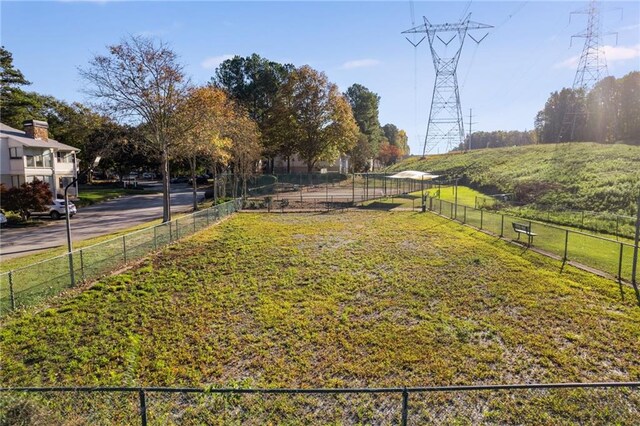 view of yard with a rural view