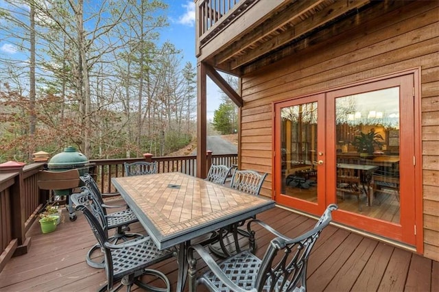 deck with french doors