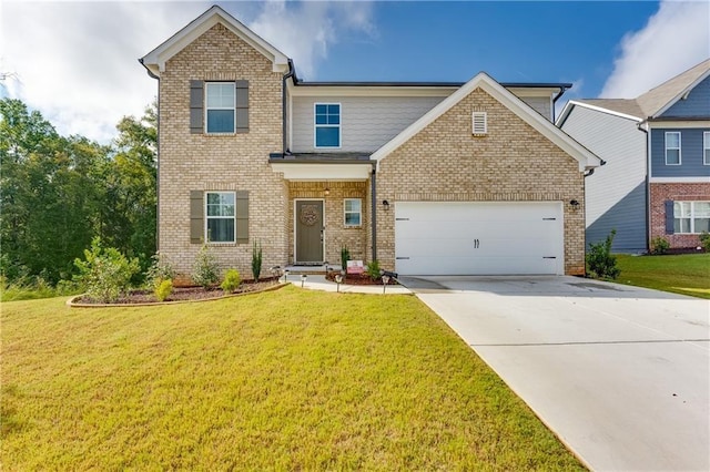 view of front of home featuring a front lawn