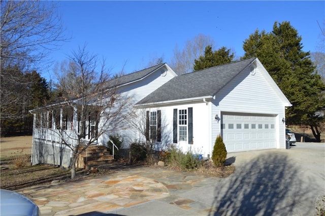 view of property exterior with a garage