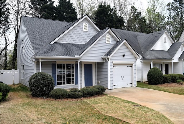 253 Woodland Way, Canton, GA 30114 - view of front of home with a front lawn, fence, driveway, and a garage