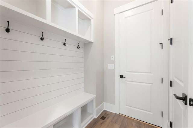 mudroom featuring hardwood / wood-style flooring