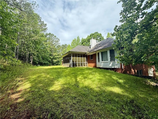 8872 Conners Rd, Villa Rica, GA 30180 - view of green lawn featuring a sunroom