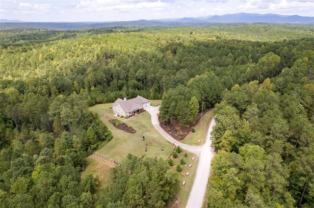 drone / aerial view with a mountain view